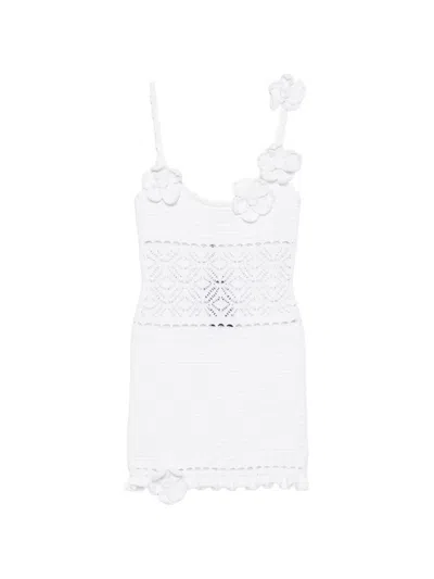 Retroféte Orleane Crochet Mini Dress In White