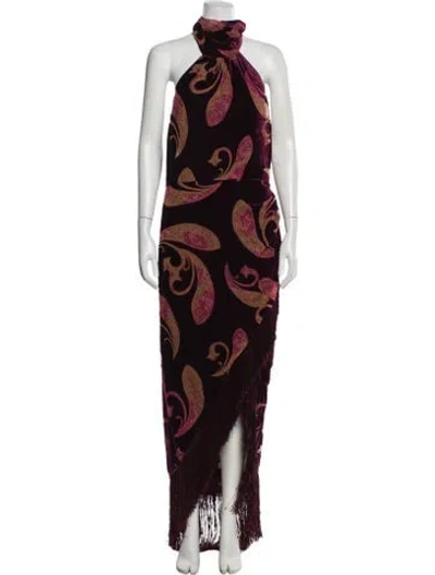 Pre-owned Retroféte Paisley Print Long Dress W/ Tags In Multi