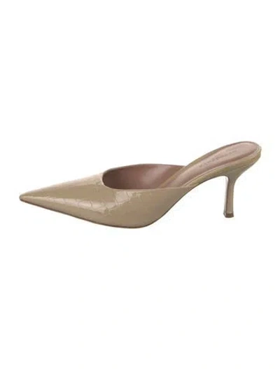 Pre-owned Retroféte Patent Leather Animal Print Mules In Neutrals