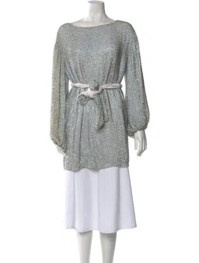 Pre-owned Retroféte Patterned Bateau Neckline Top In Multi
