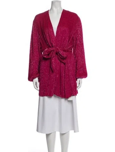 Pre-owned Retroféte Patterned Evening Jacket In Pink