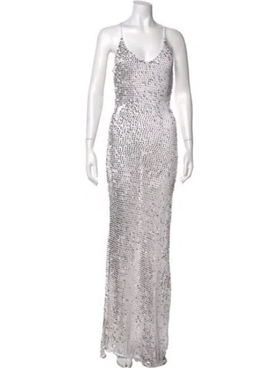 Pre-owned Retroféte Patterned Long Dress W/ Tags In Neutral