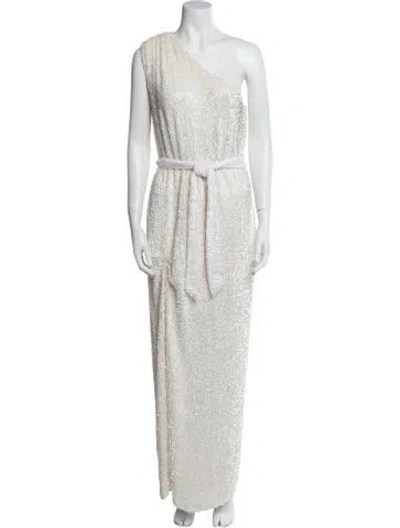 Pre-owned Retroféte Patterned Long Dress In White