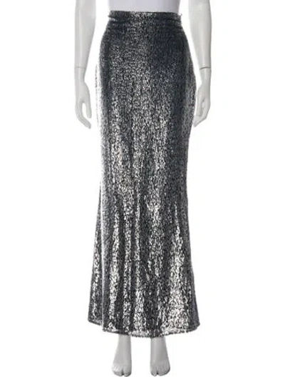 Pre-owned Retroféte Patterned Long Skirt In Green