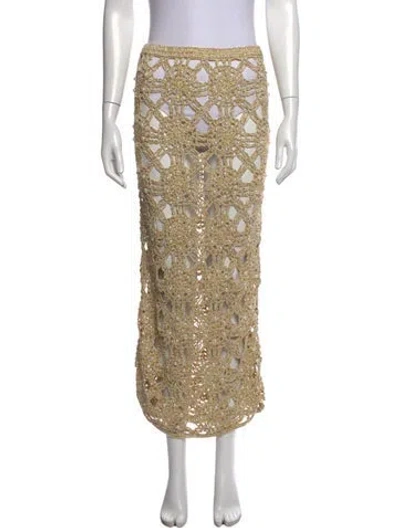 Pre-owned Retroféte Patterned Long Skirt In Neutrals