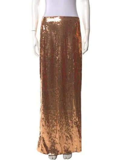 Pre-owned Retroféte Patterned Long Skirt In Orange