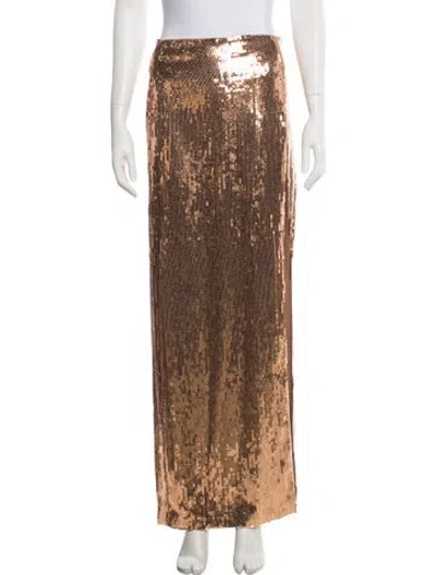 Pre-owned Retroféte Patterned Long Skirt In Orange