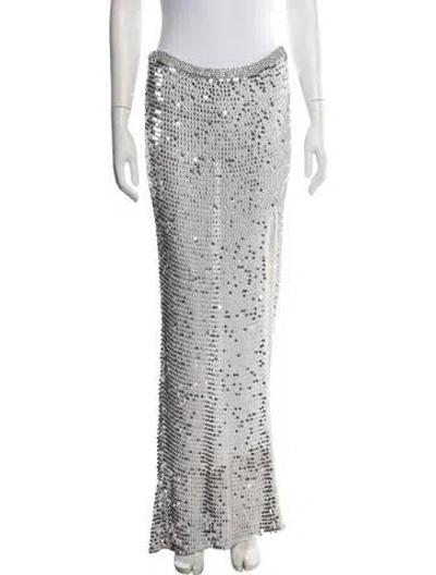 Pre-owned Retroféte Patterned Long Skirt In White