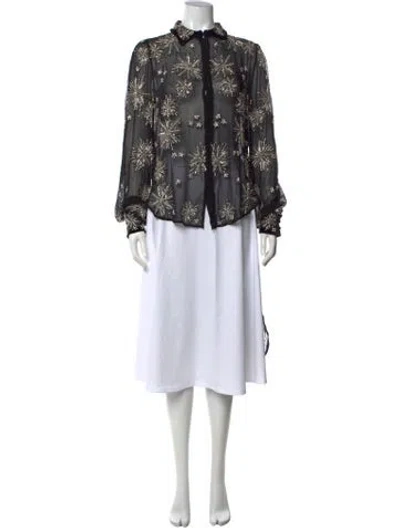 Pre-owned Retroféte Patterned Long Sleeve Blouse In Multi
