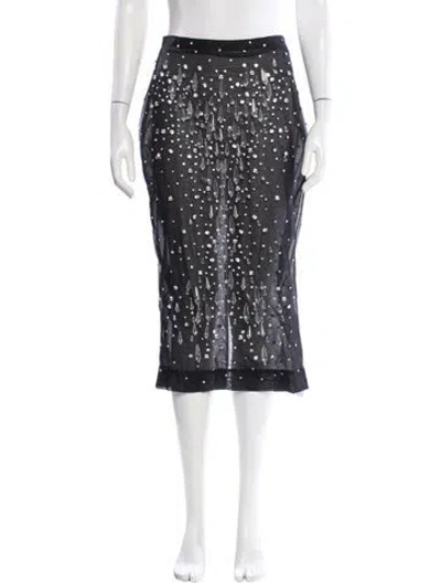 Pre-owned Retroféte Patterned Midi Length Skirt In Black