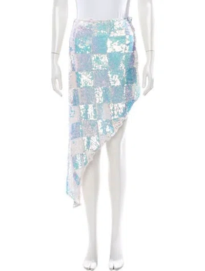 Pre-owned Retroféte Patterned Midi Length Skirt In Blue
