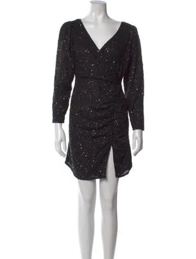 Pre-owned Retroféte Patterned Mini Dress In Black