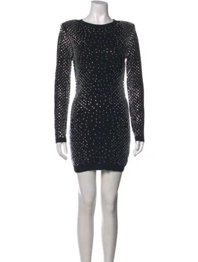 Pre-owned Retroféte Patterned Mini Dress In Black