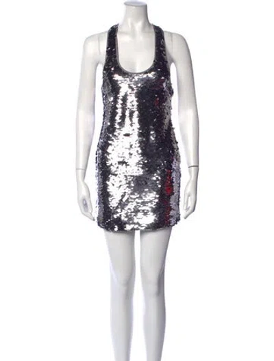 Pre-owned Retroféte Patterned Mini Dress In Blue