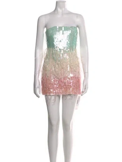 Pre-owned Retroféte Patterned Mini Dress In Green