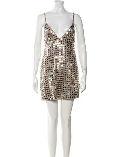 Pre-owned Retroféte Patterned Mini Dress In Neutral