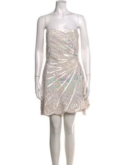 Pre-owned Retroféte Patterned Mini Dress In Neutrals