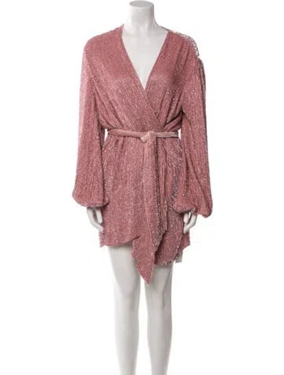 Pre-owned Retroféte Patterned Mini Dress In Pink