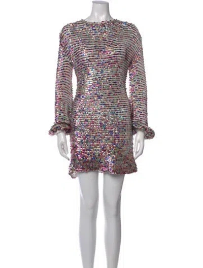 Pre-owned Retroféte Patterned Mini Dress In Pink