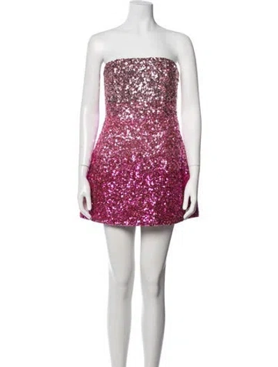Pre-owned Retroféte Patterned Mini Dress In Pink