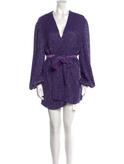 Pre-owned Retroféte Patterned Mini Dress In Purple