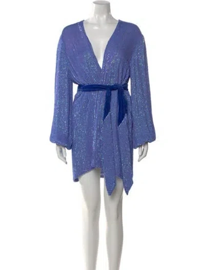 Pre-owned Retroféte Patterned Mini Dress In Purple