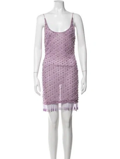 Pre-owned Retroféte Patterned Mini Dress In Purple
