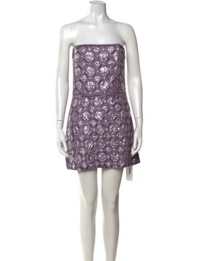 Pre-owned Retroféte Patterned Mini Dress In Purple