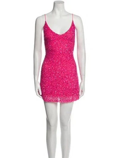Pre-owned Retroféte Patterned Mini Dress W/ Tags In Pink