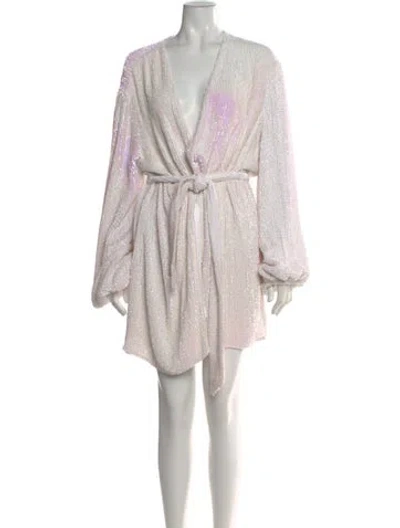 Pre-owned Retroféte Patterned Mini Dress W/ Tags In White