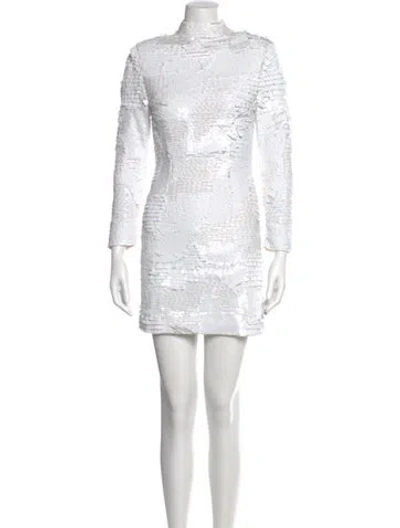 Pre-owned Retroféte Patterned Mini Dress In White