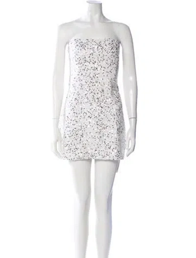 Pre-owned Retroféte Patterned Mini Dress In White