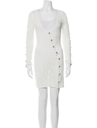 Pre-owned Retroféte Patterned Mini Dress In White