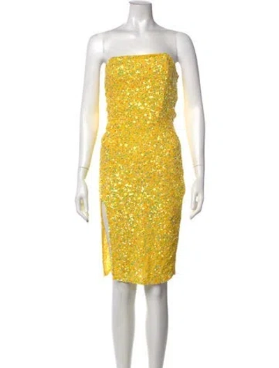 Pre-owned Retroféte Patterned Mini Dress In Yellow