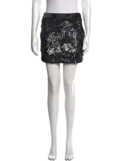 Pre-owned Retroféte Patterned Mini Skirt In Black
