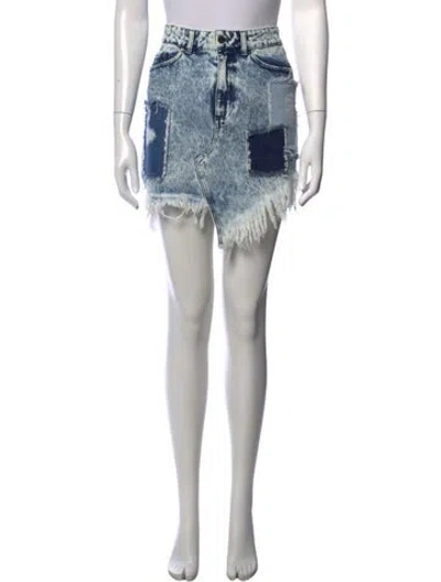 Pre-owned Retroféte Patterned Mini Skirt In Blue