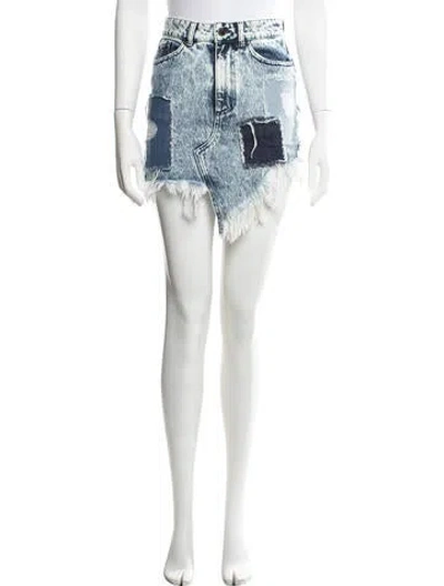 Pre-owned Retroféte Patterned Mini Skirt In Blue