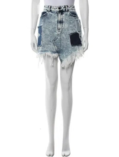 Pre-owned Retroféte Patterned Mini Skirt In Blue