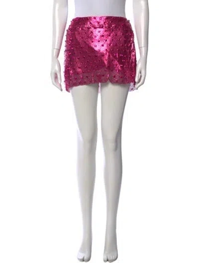 Pre-owned Retroféte Patterned Mini Skirt In Pink