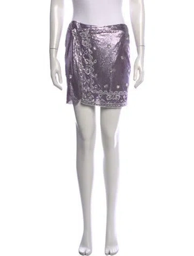 Pre-owned Retroféte Patterned Mini Skirt In Purple
