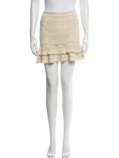 Pre-owned Retroféte Patterned Mini Skirt W/ Tags In Neutrals