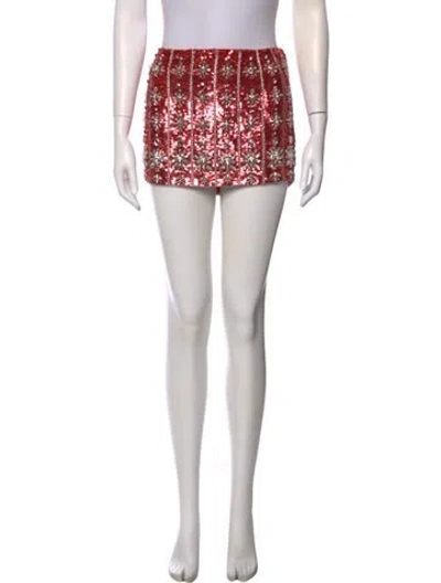 Pre-owned Retroféte Patterned Mini Skirt W/ Tags In Red