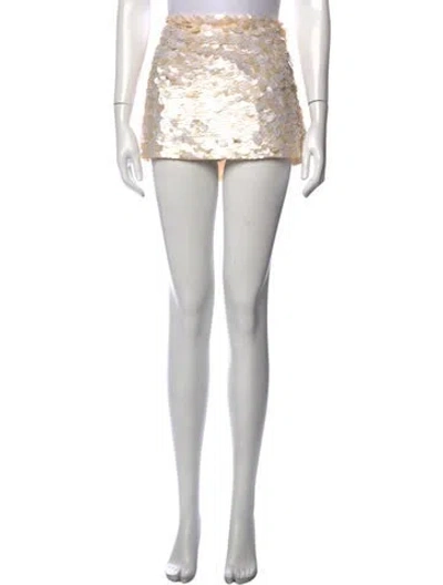 Pre-owned Retroféte Patterned Mini Skirt In White