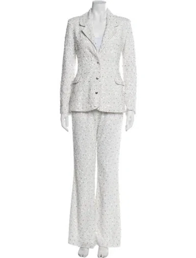Pre-owned Retroféte Patterned Pantsuit In White