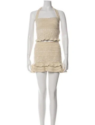 Pre-owned Retroféte Patterned Ruffle Embellishment Skirt Set In Multi