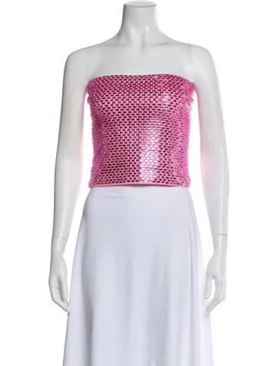 Pre-owned Retroféte Patterned Strapless Top In Purple