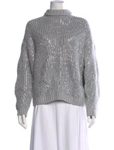 Pre-owned Retroféte Patterned Turtleneck Sweater W/ Tags In Grey