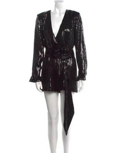 Pre-owned Retroféte Patterned V-neck Romper In Multi