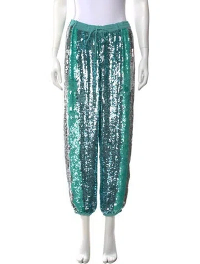 Pre-owned Retroféte Patterned Wide Leg Pants In Blue