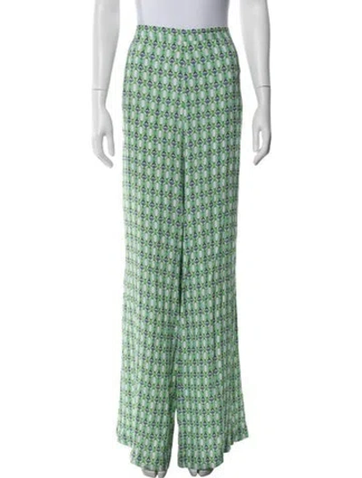 Pre-owned Retroféte Patterned Wide Leg Pants In Green